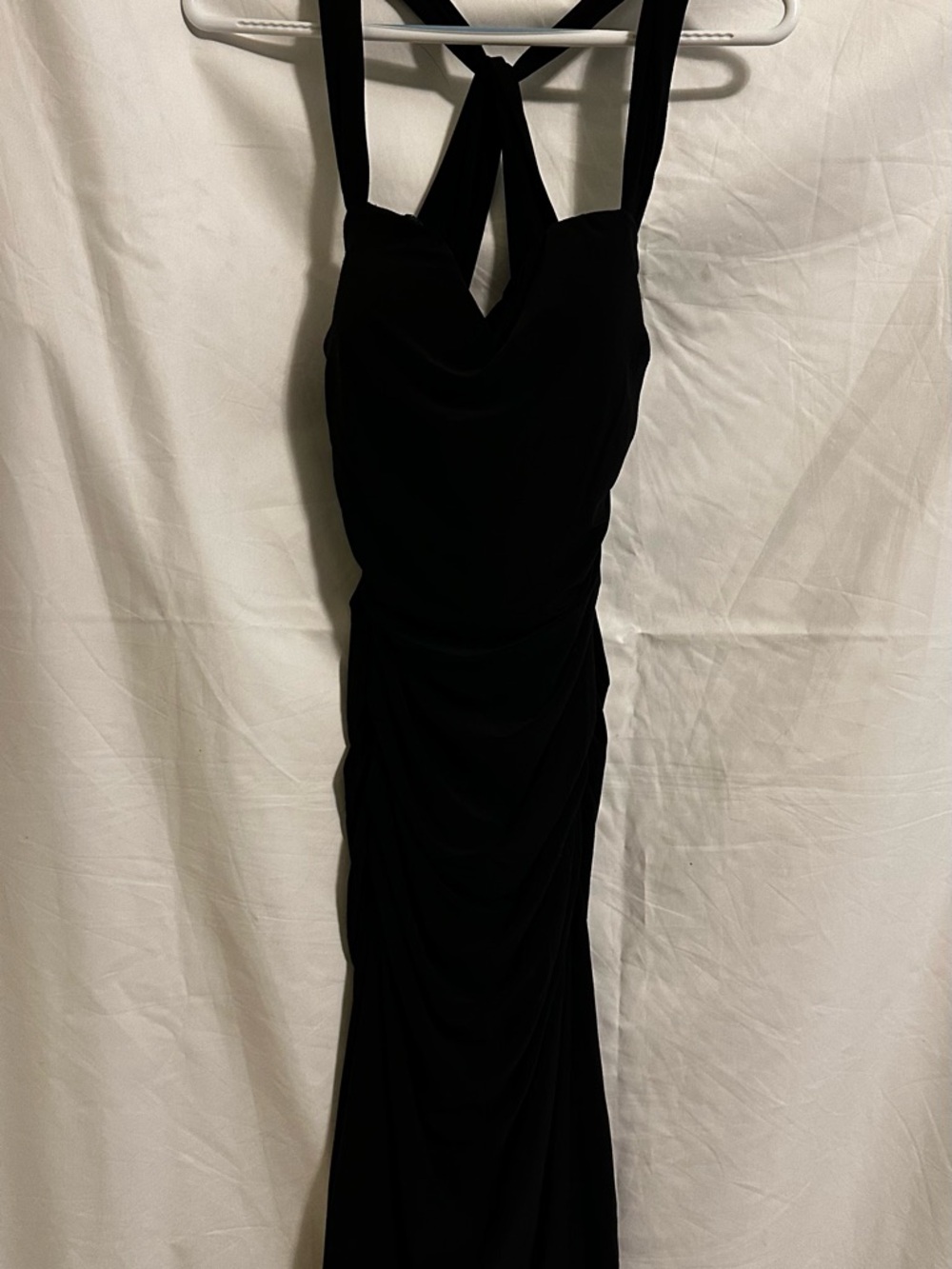 Laundry By Shelli Segal Black Backless Ruched Evening Gown